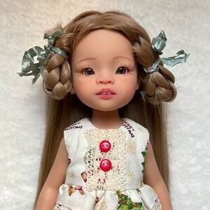 Takara Doll with Pink Buttons and Green Ribbons